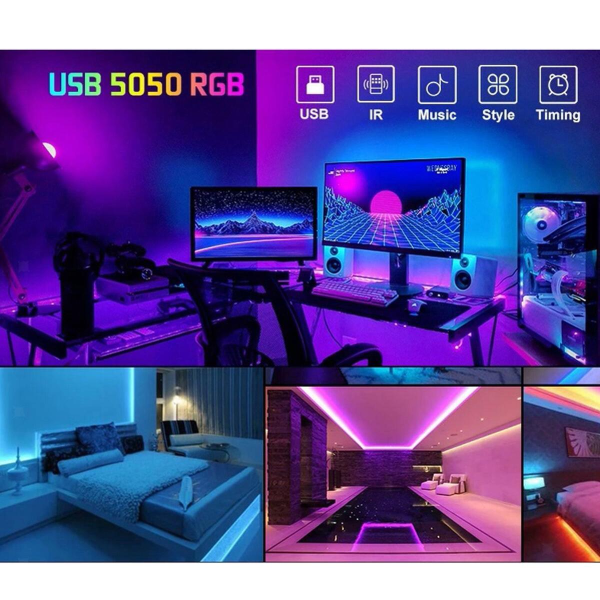 USB LED Strip Lamp 5M 5V 5W   Motion Sensor for Music TV