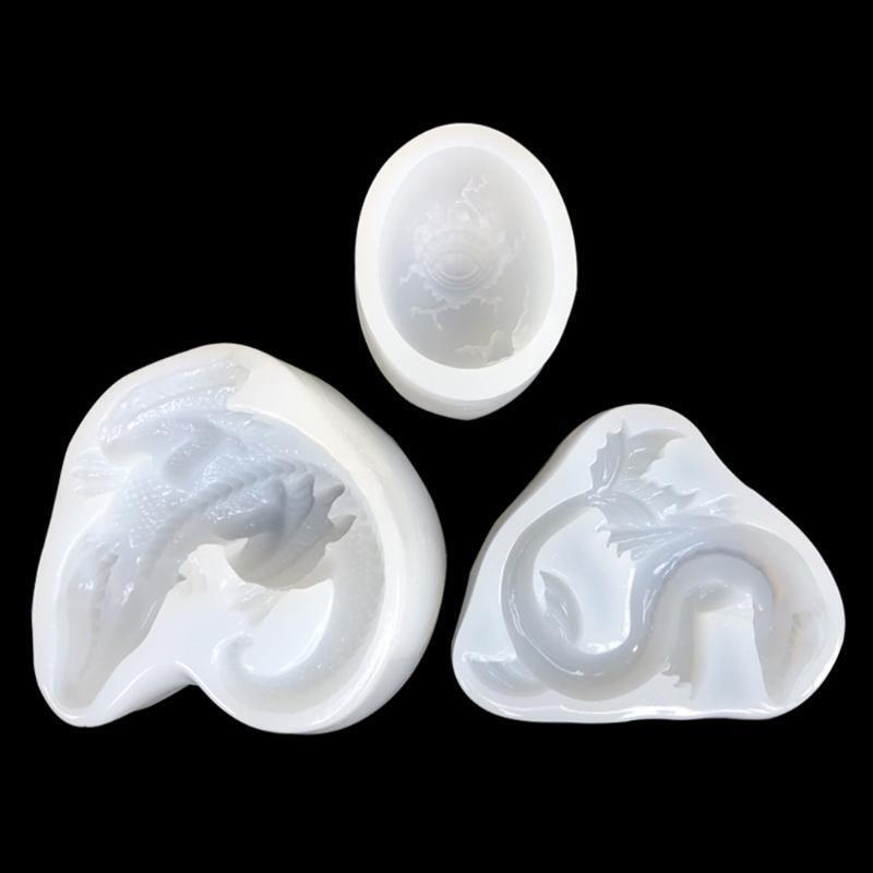 Sleepy Dragon Jurassic Dinosaur Water Dragon Egg Silicone Mold for Diy Crafts