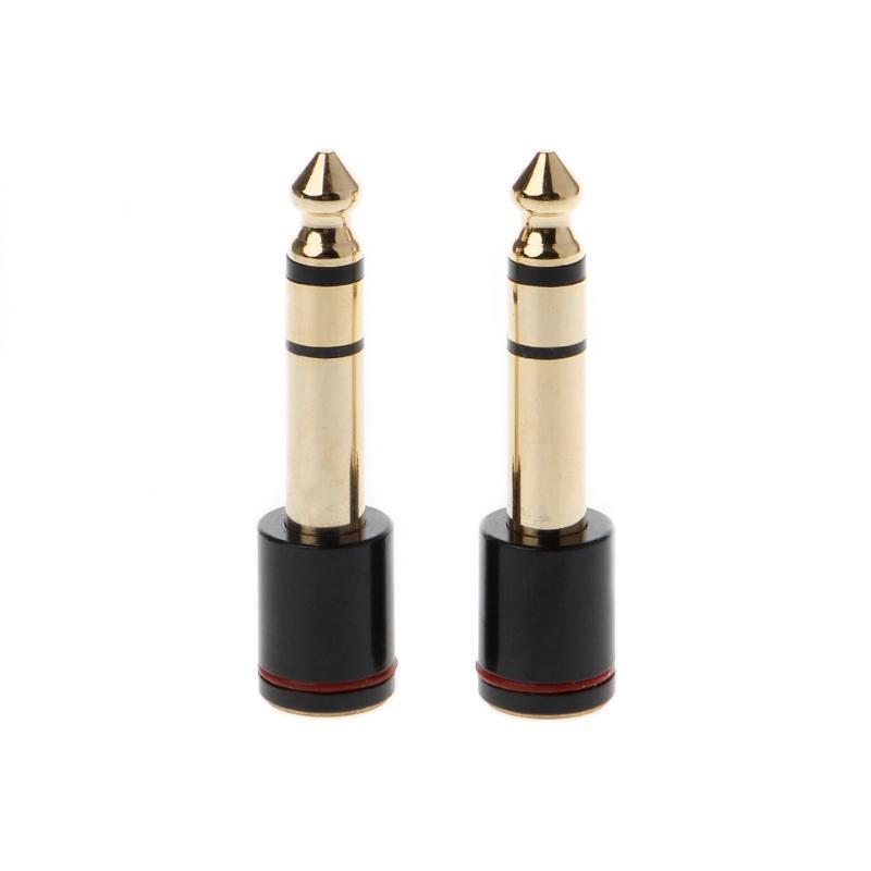 2 Pcs Copper 6.35mm Male Plug To 3.5mm Stereo Female Headphone Jack Audio