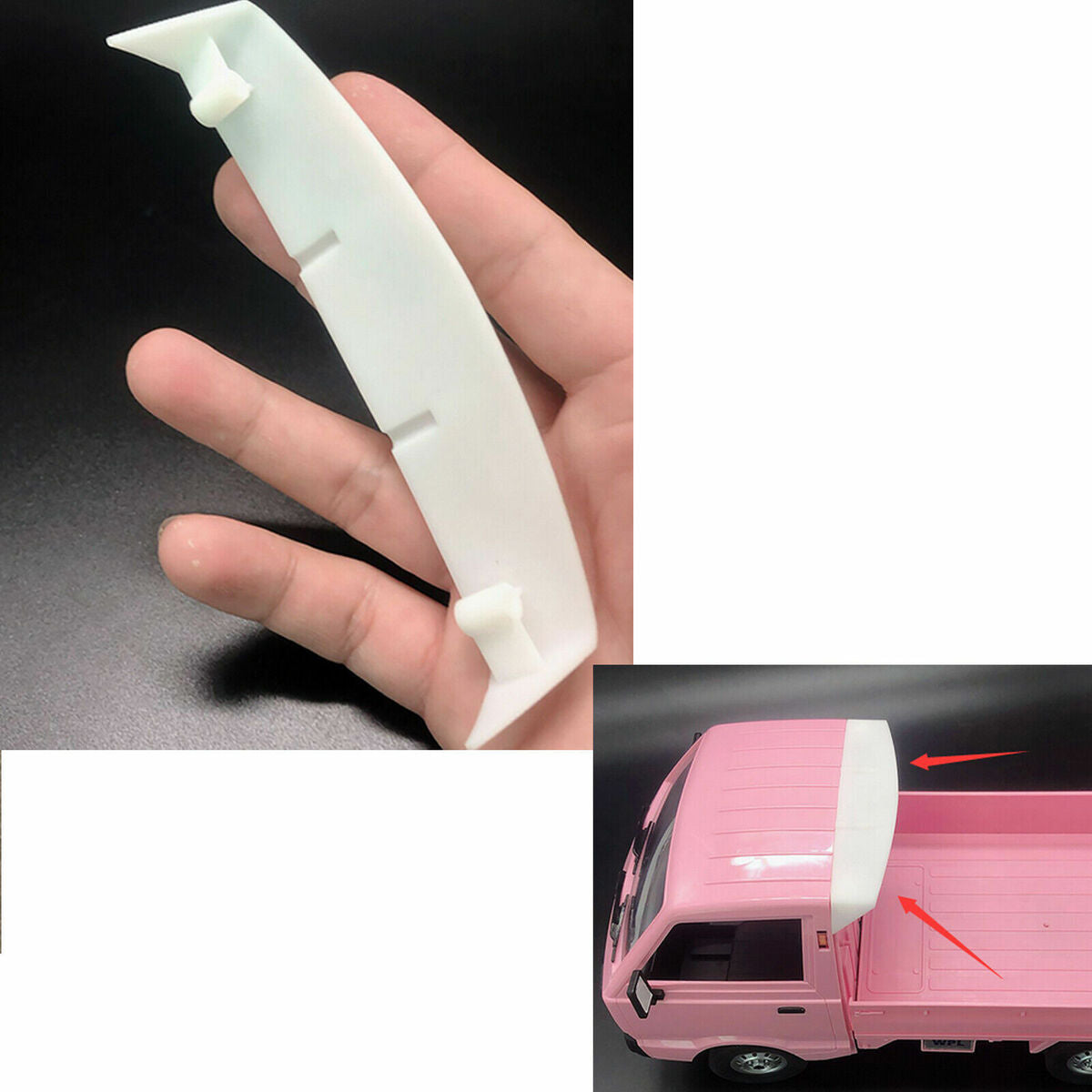 For WPL D12 RC Truck DIY Decoration Car Front Wind Deflector Baffle Upgrade Kit