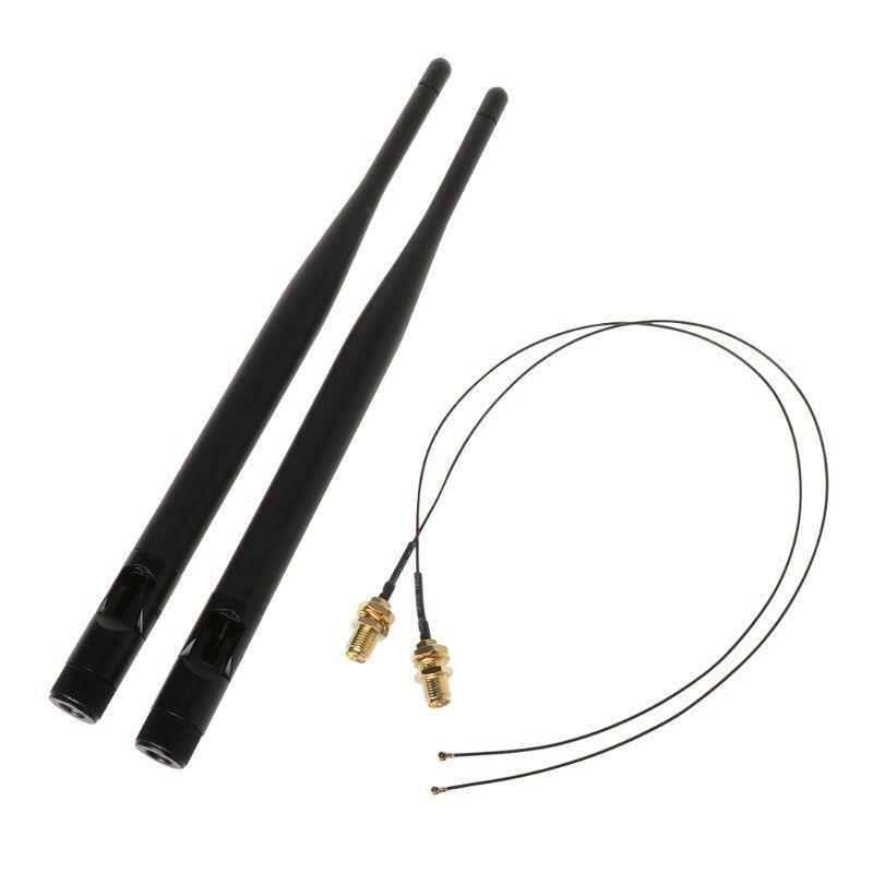 WiFi Antenna 6dBi RP-SMA 12in U.FL IPEX MHF4 to RP-SMA Pigtail Antennas Set