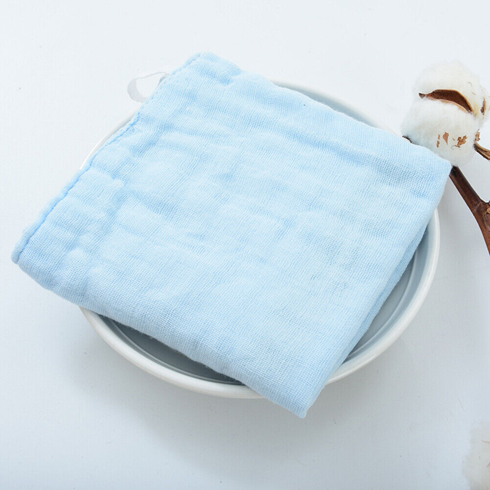 Handkerchief Baby Infant Kids Soft Cotton Towel Reusable Bib (Blue)