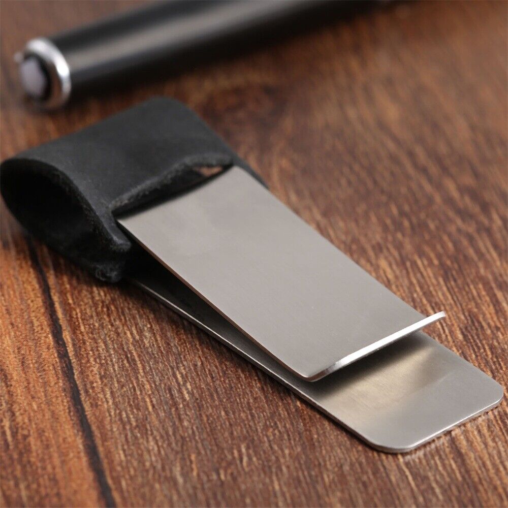 Black Leather Practical Pen Holder Organizer For Passport Notebook Diary Memo