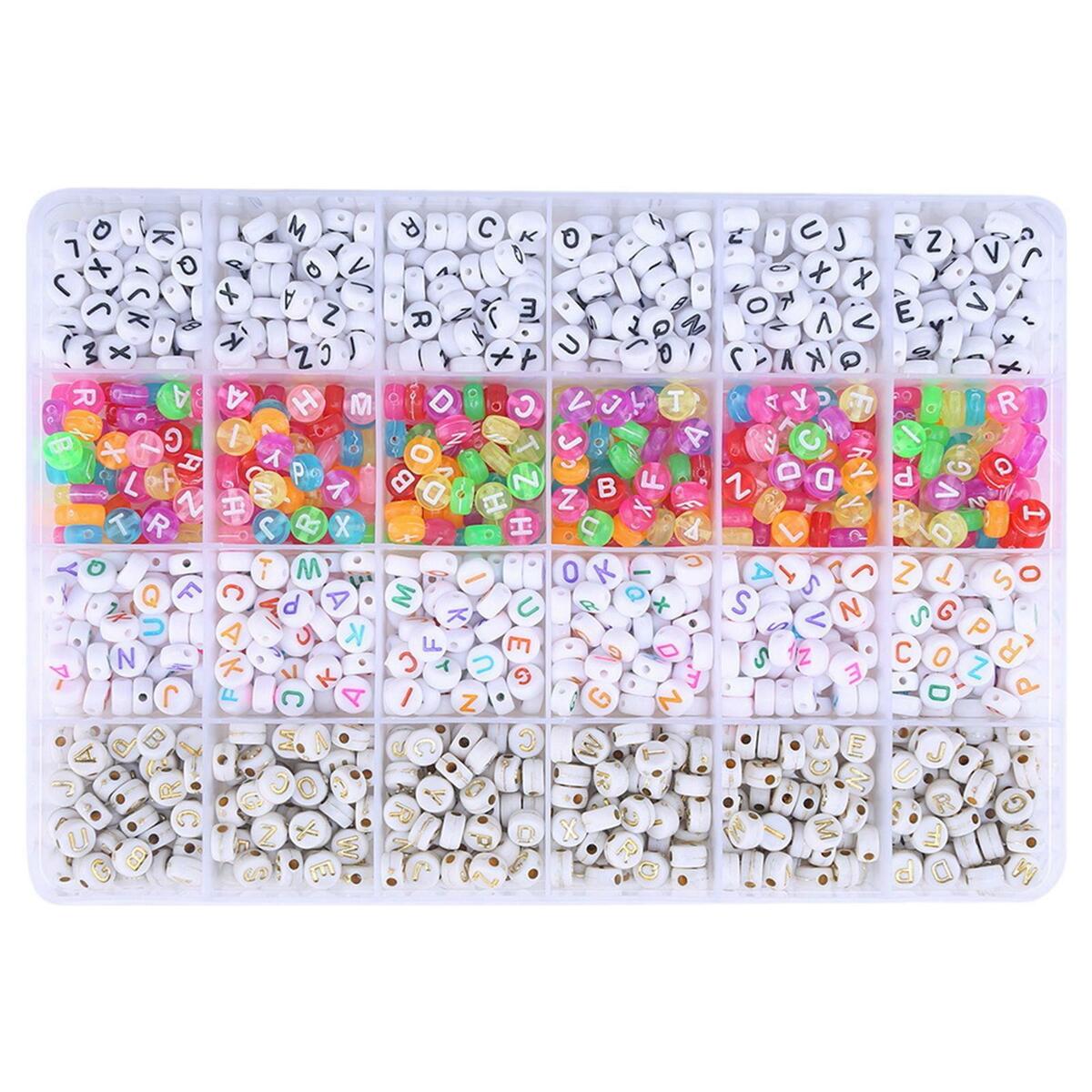 Alphabet Letter  Set Loose Spacer Bead 6mm A-Z for DIY Jewelry Making