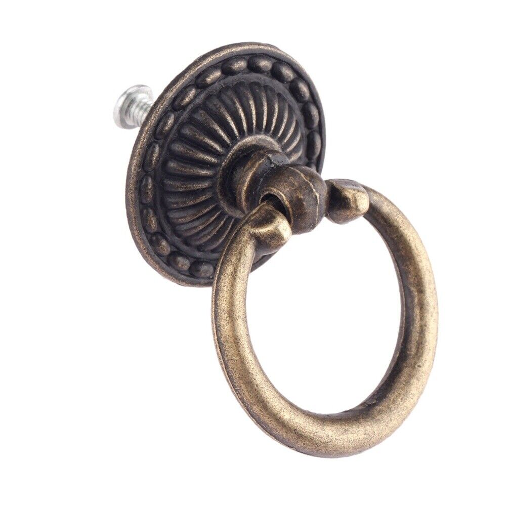 European Style Furniture Hardware Drawer Cupboard Round Ring Handle Pull Knob 1X