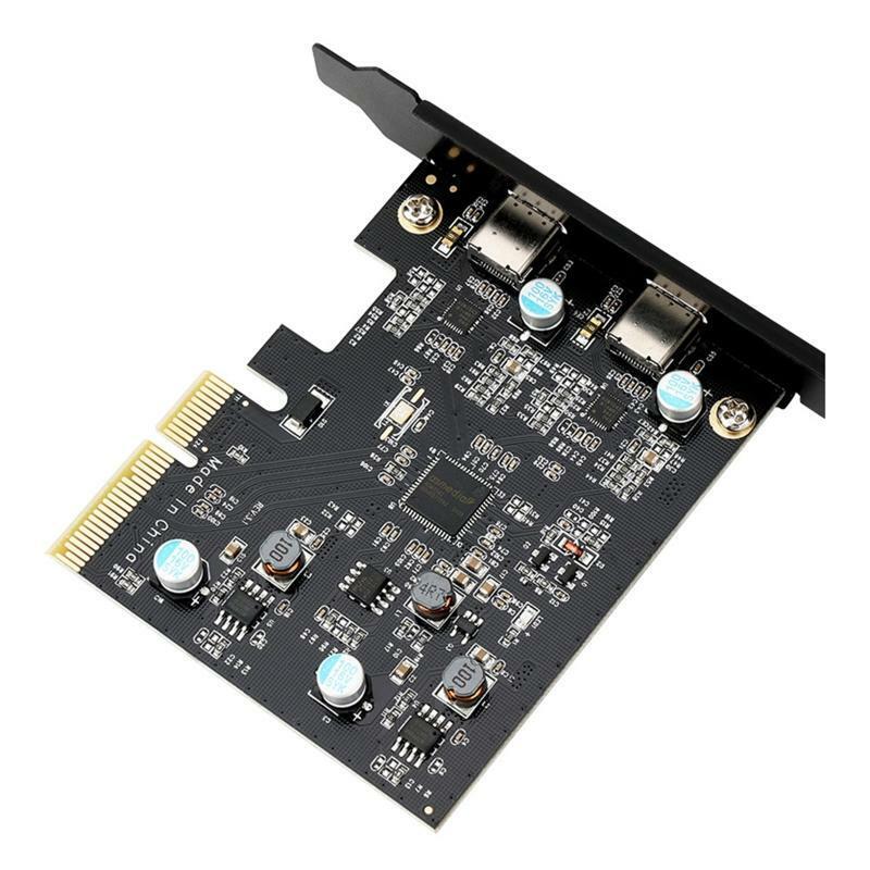 PCI-E 4X to USB 3.1 Gen 2 2-Port (10 Gbps) Type C Expansion Card 15Pin Connector