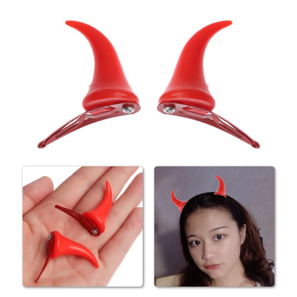 Ghost Hat Red Horns Ears Hairpin Halloween Hair Clips Devil Hair Barrettes