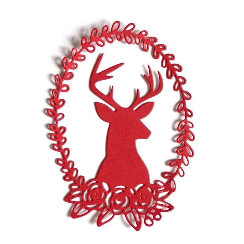 Christmas Deer Wreath Metal Cutting Dies Stencil DIY Scrapbooking Album Paper