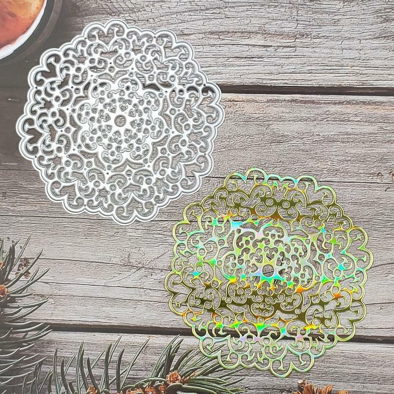 4Inch Metal Hollow Mandala Flower Cutting Dies Stencil DIY Scrapbooking Template