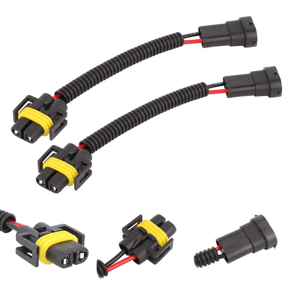 2pcs H11 H9 H8 Extension Cable Wiring Harness for Car Headlights Fog Lights