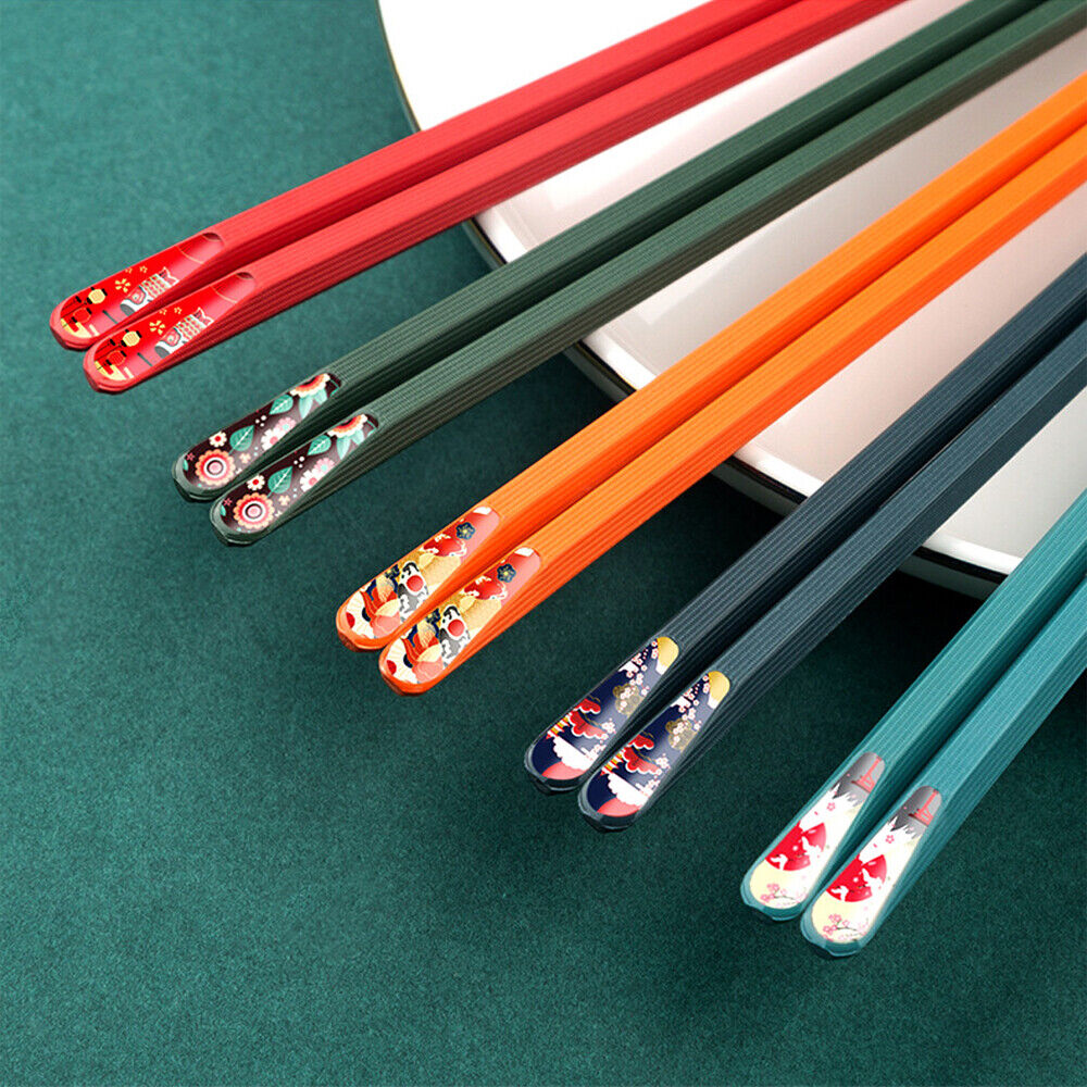 Non-Slip Dishwasher Safe Fiberglass Chopsticks Japanese Style Hexagon design