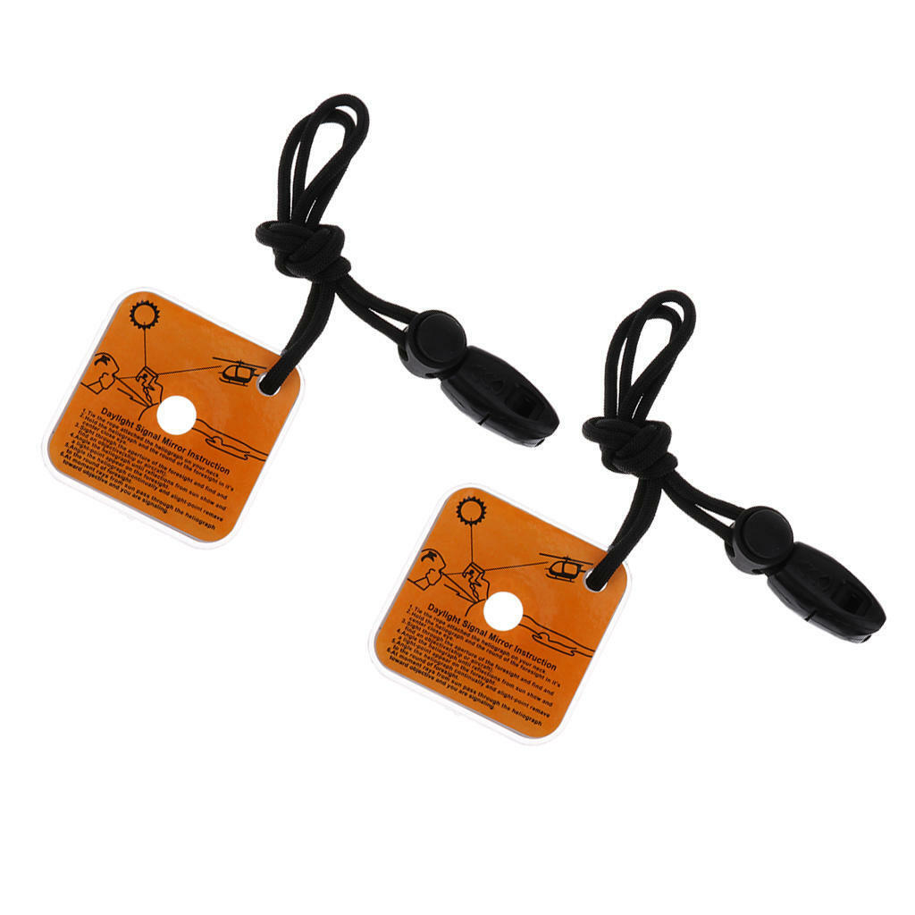 2pcs Outdoor Signal Mirror Survival Emergency Tool Hunting Hiking Camping