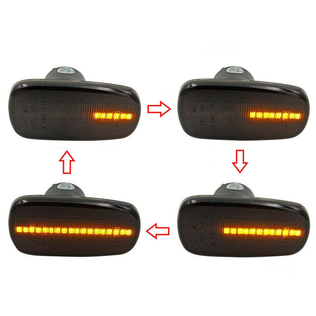 Dynamic LED Side Marker Signal Light Yellow Fit for Scion xB 2004-2006