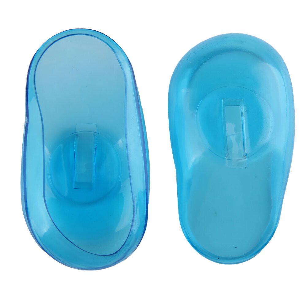 2PCS Blue Clear Silicone Ear Cover Hair Dye Shield Protect Salon Color