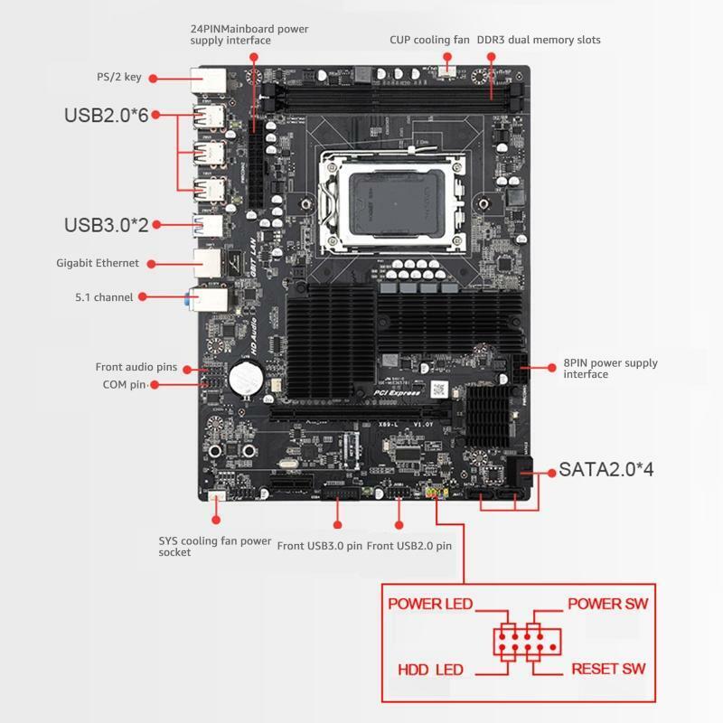 X89L Desktop Motherboard G34 Socket USB3.0 PCI-E X1 2 x DDR3 Memory Slot 32G