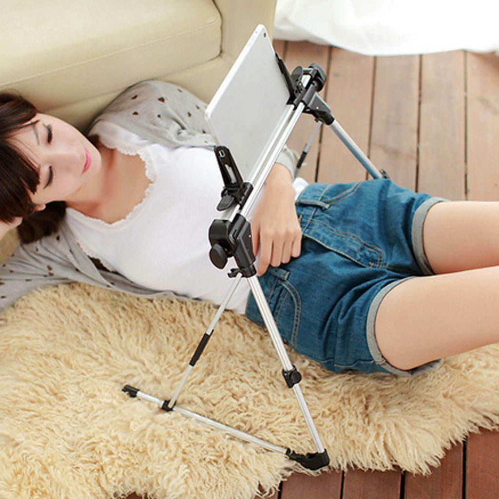 Foldable Desk Floor Stand Bed Tablet PC Holder Bracket for