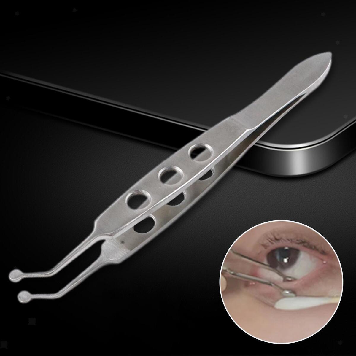 Stainless Steel Meibomian Gland Forceps Tweezer Clip Eye Tool Meibomian Flap