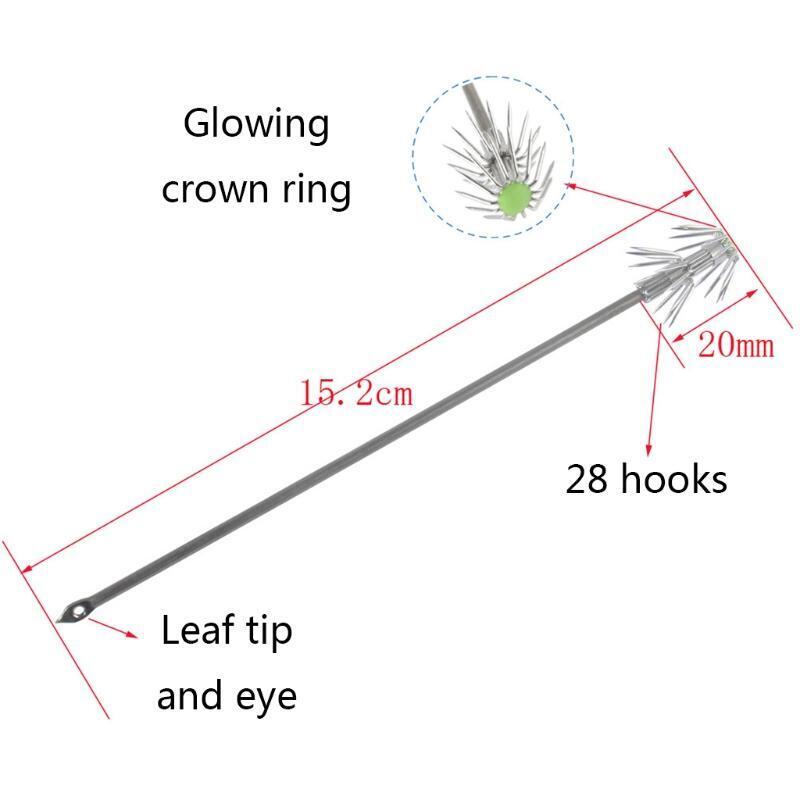 Stainless Steel Double Layers Umbrella Squid Octopus Jigging Fishing Hook Tackle