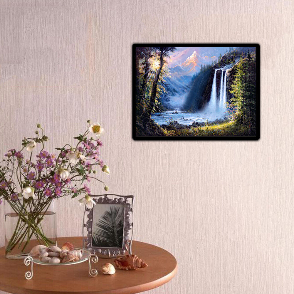 Full Drill  Waterfall Scenery 5D Diamond DIY Painting Craft Home Decor