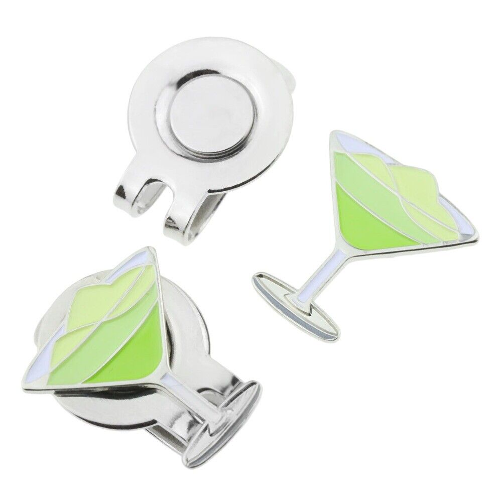 1 Piece Personalised Green Wine Glass Magnetic Hat Clip With Golf Ball Marker