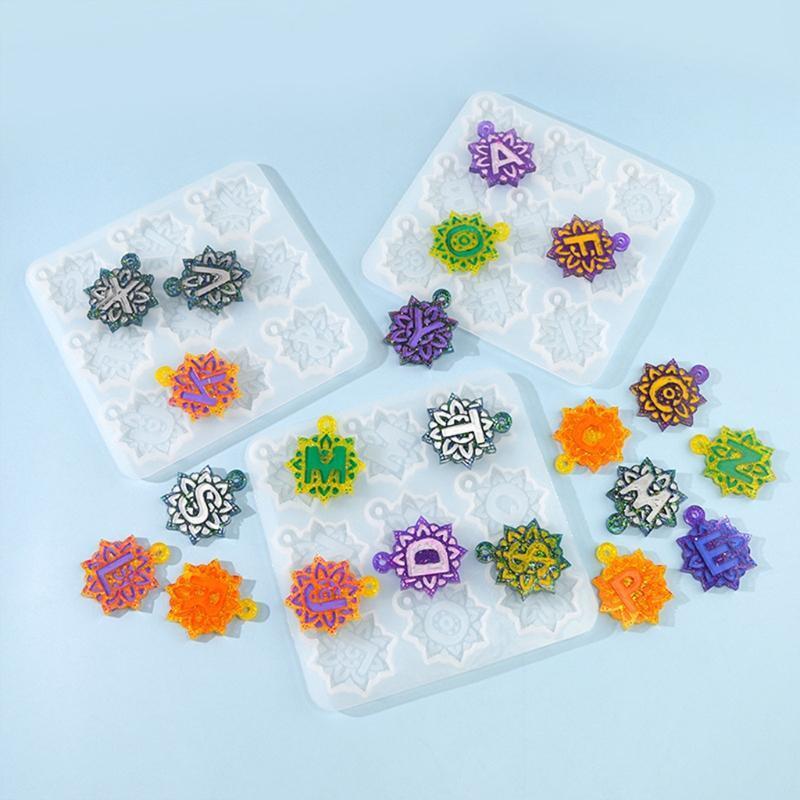 Mandala Letter Mold for Keychains Fridge Magnets  Ornaments Pendant Decorations
