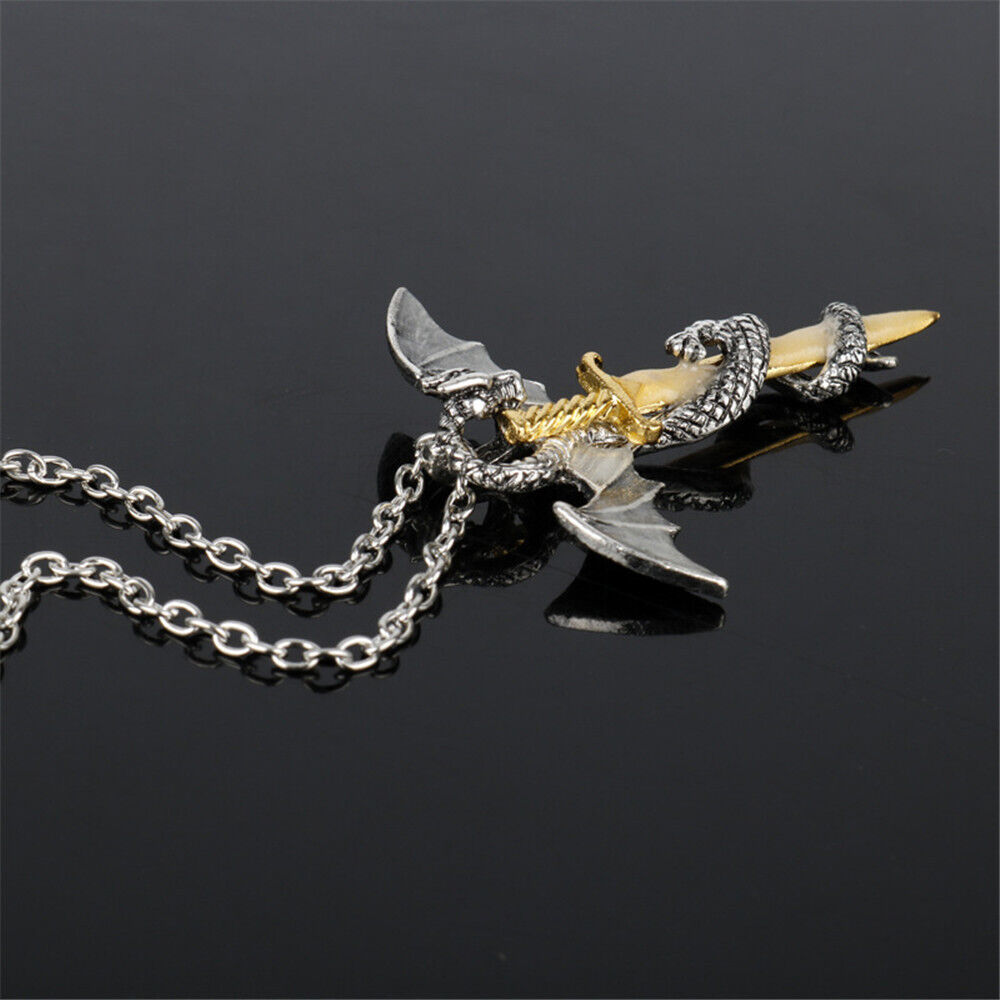 Glow In The Dark Jewelry Luminous Choker Pendant Dragon Sword Necklace Chain