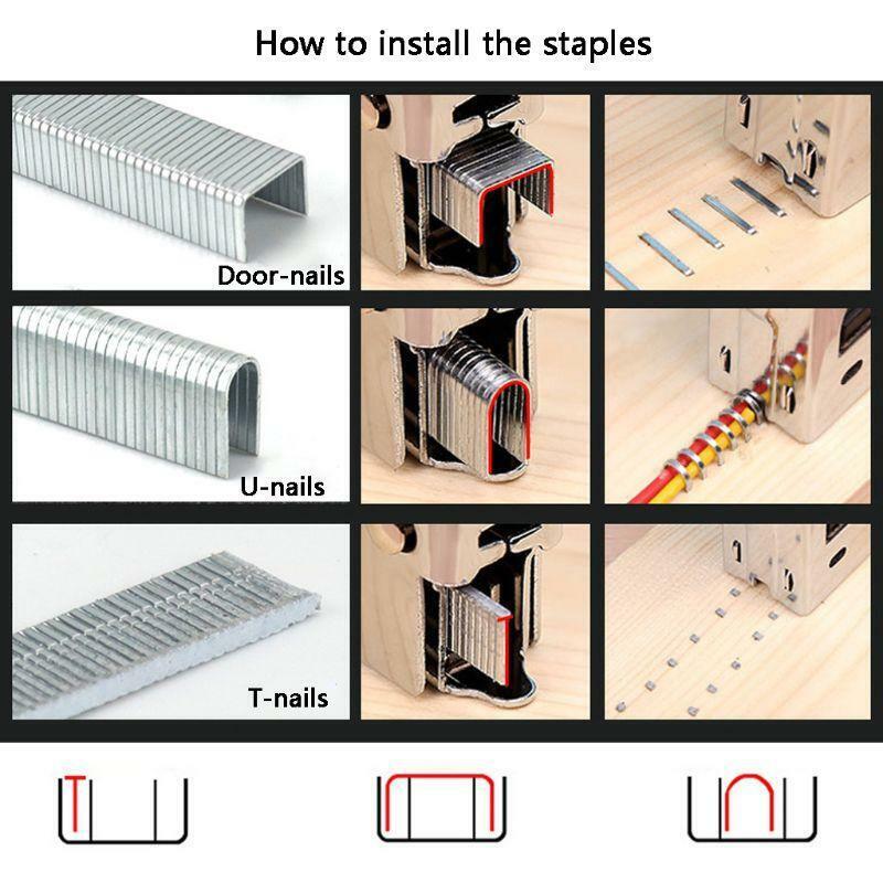 3 in 1 Nail Staple Gun 3 Ways Stapler Tacker for Fixing Furniture Doors Home