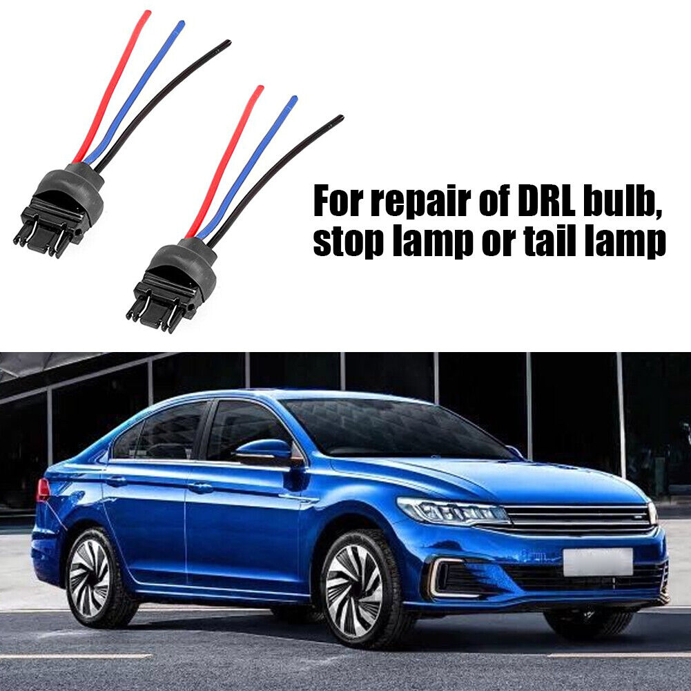 2pcs 3157 Male Adapter Wiring Harness Pigtails for Car DRL Brake Tail Light