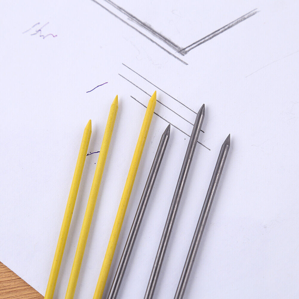 3pcs Built-in Sharpener Carpenter Pencil with 18 Refills Woodwork Lead Pens