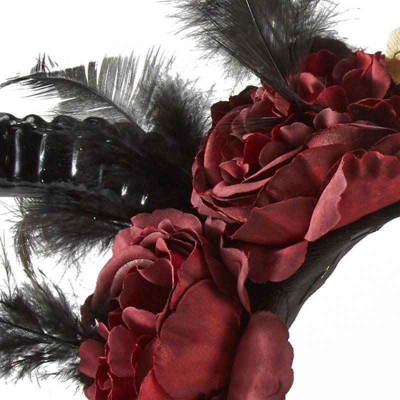 Carnival Halloween Ox Sheep Horn Hair Hoop Flower Feather Decor Horn Headpiece