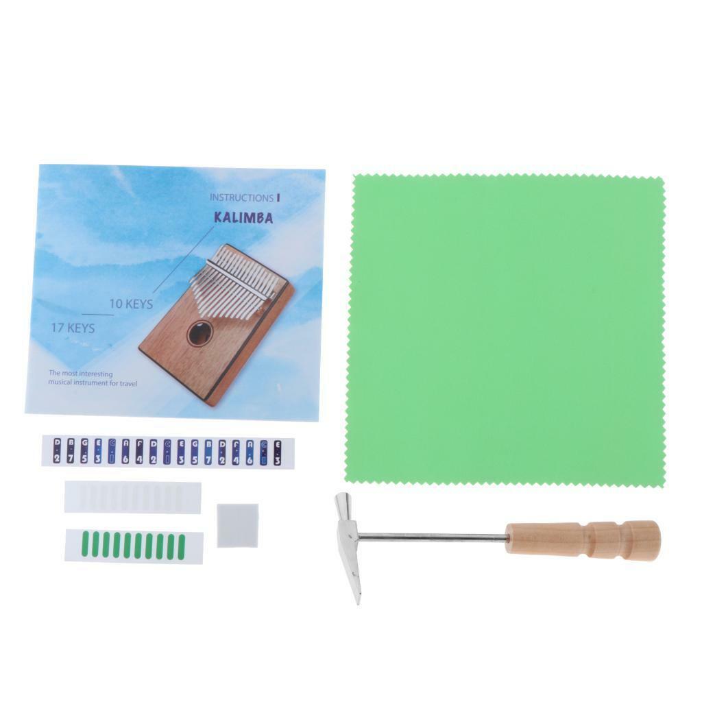 Clear Musical Instrument 17 Keys  Piano Mbira with  Hammer