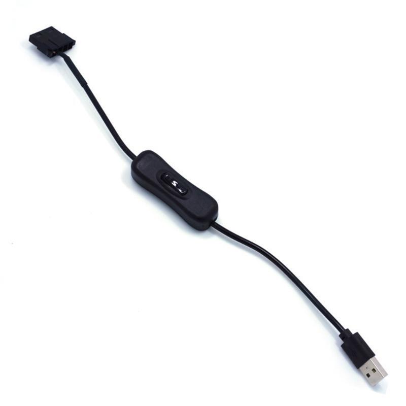 30cm USB to 3-Pin / 4-Pin PWM 5V Fan Power Adapter Cable with ON/Off Switch