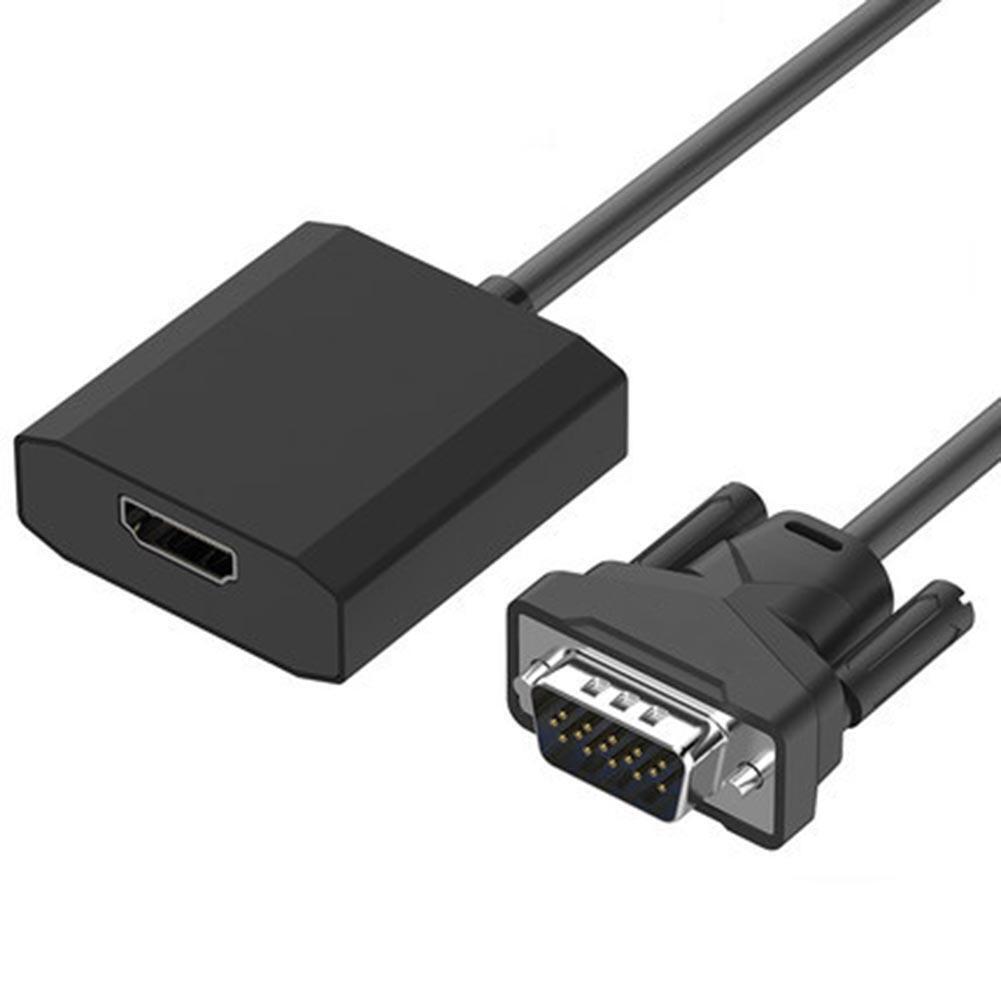 VGA to HDMI-compatible Adapter Cable 1080P Analog to Digital Audio Converte