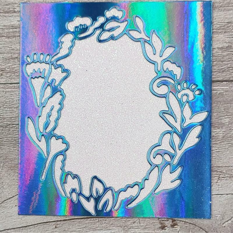 Flower Border Lace Rectangle Frame Metal Cutting Dies Stencil DIY Card Template