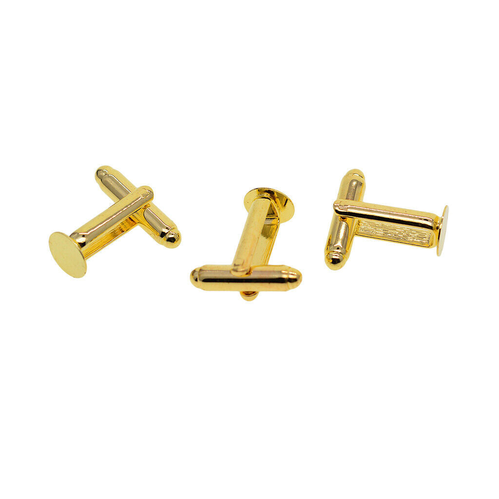 20 Piece Brass Cufflink Cuff Links Blanks Round Bezel Trays Cabochon Setting