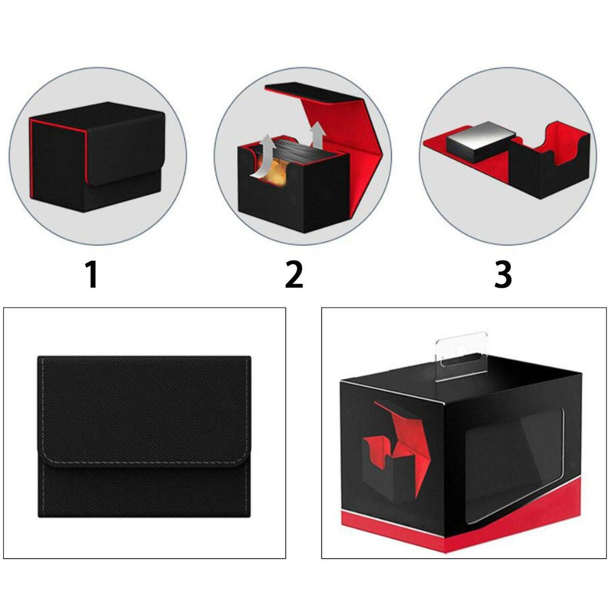 2 Count & PU Leather  Deck Box Deck Sleeves Case for MTG