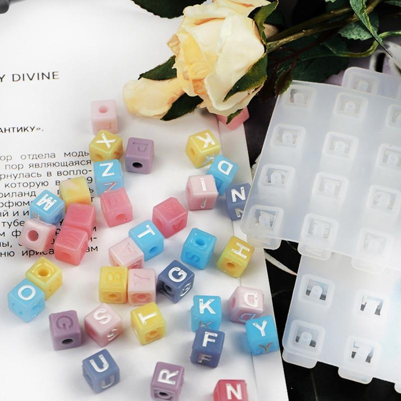 Square Letter Beads for Jewelry Making Alphabet Beads Bracelets Kit for DIY