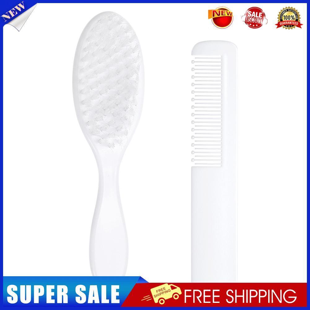 2pcs/Set Newborn Baby Hair Comb+Brush Soft Infant Head Massager Hair Care