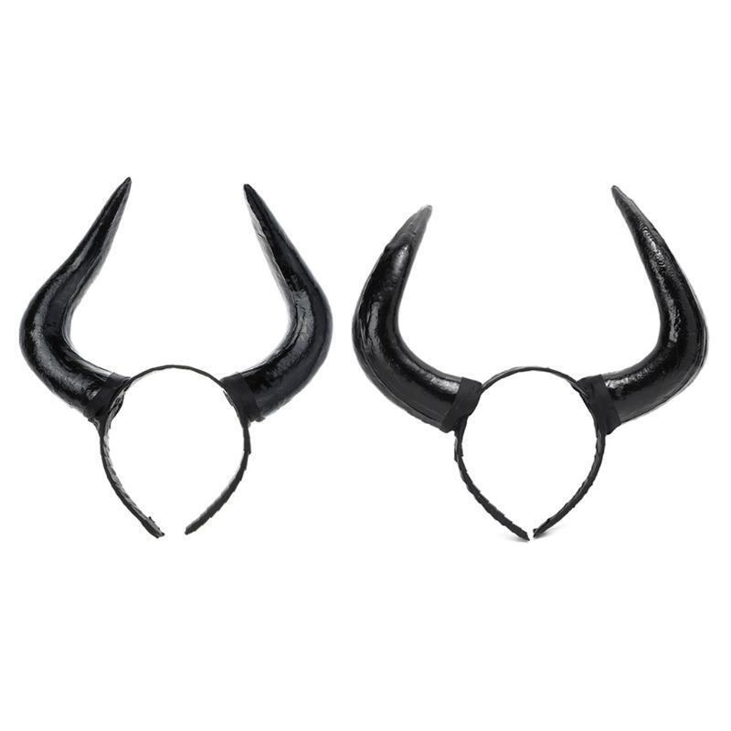 Gothic Horn Headdress Ox Horn Headband Halloween Party Costume Accessories