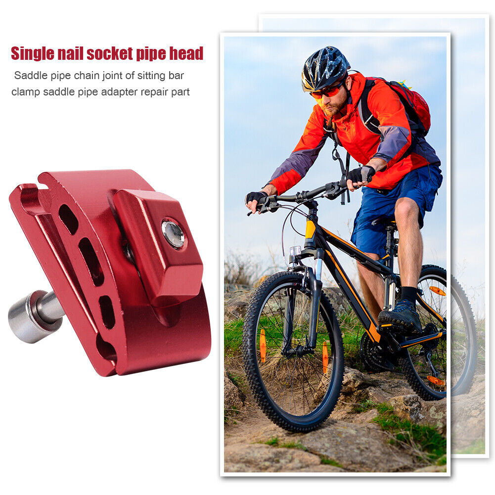 Aluminum Bicycle Seatpost Clamps Head Single Nail Seat Tube Head (Red)