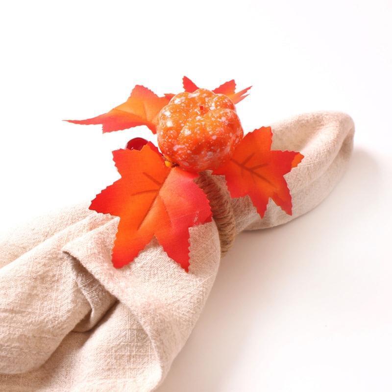 12 Pieces Napkin Rings Napkin Buckle Simulation Maple Leaf Shape Napkin Buckles