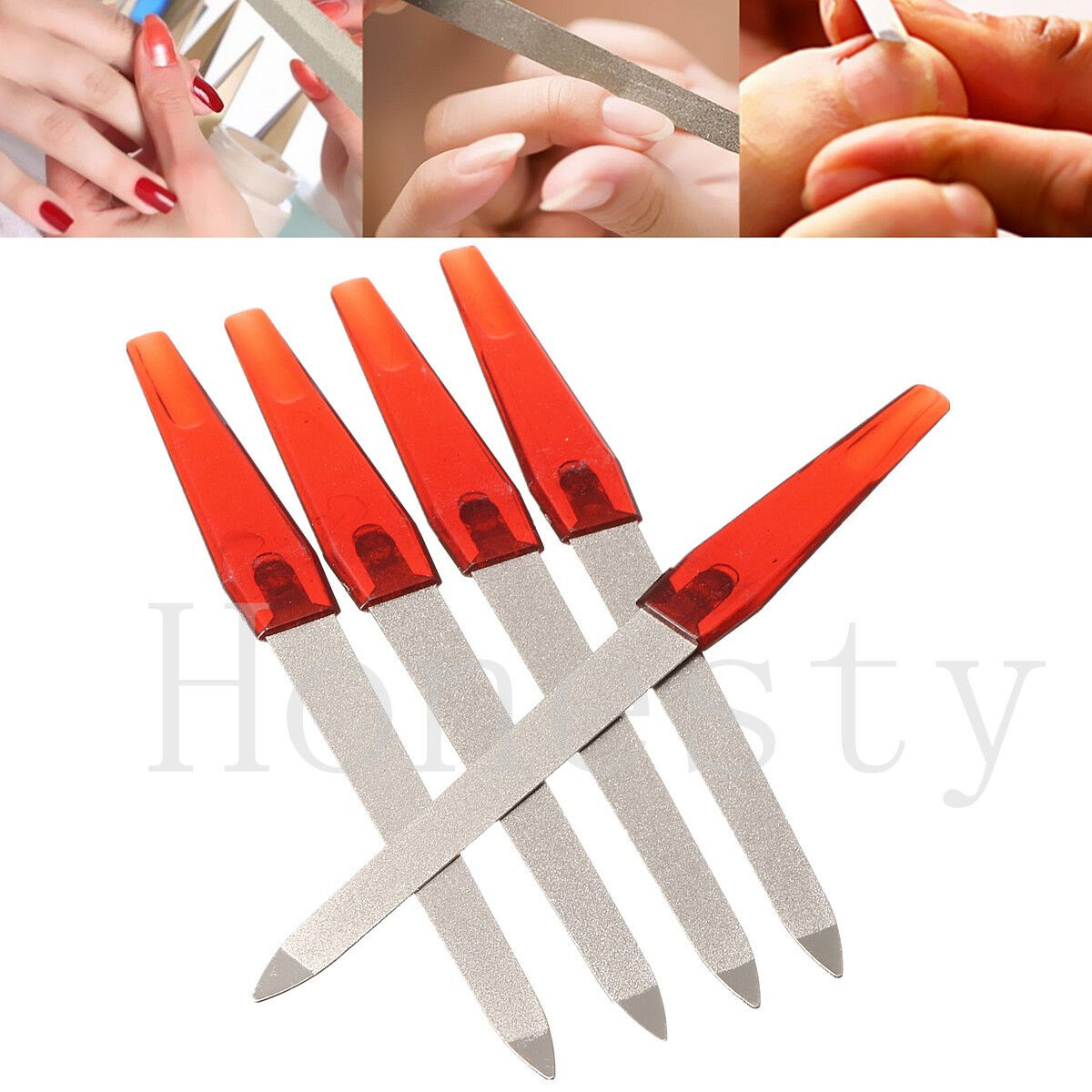 5x Metal Double Sided Nail Files Strong Edge Manicure Pedicure Grooming Remover