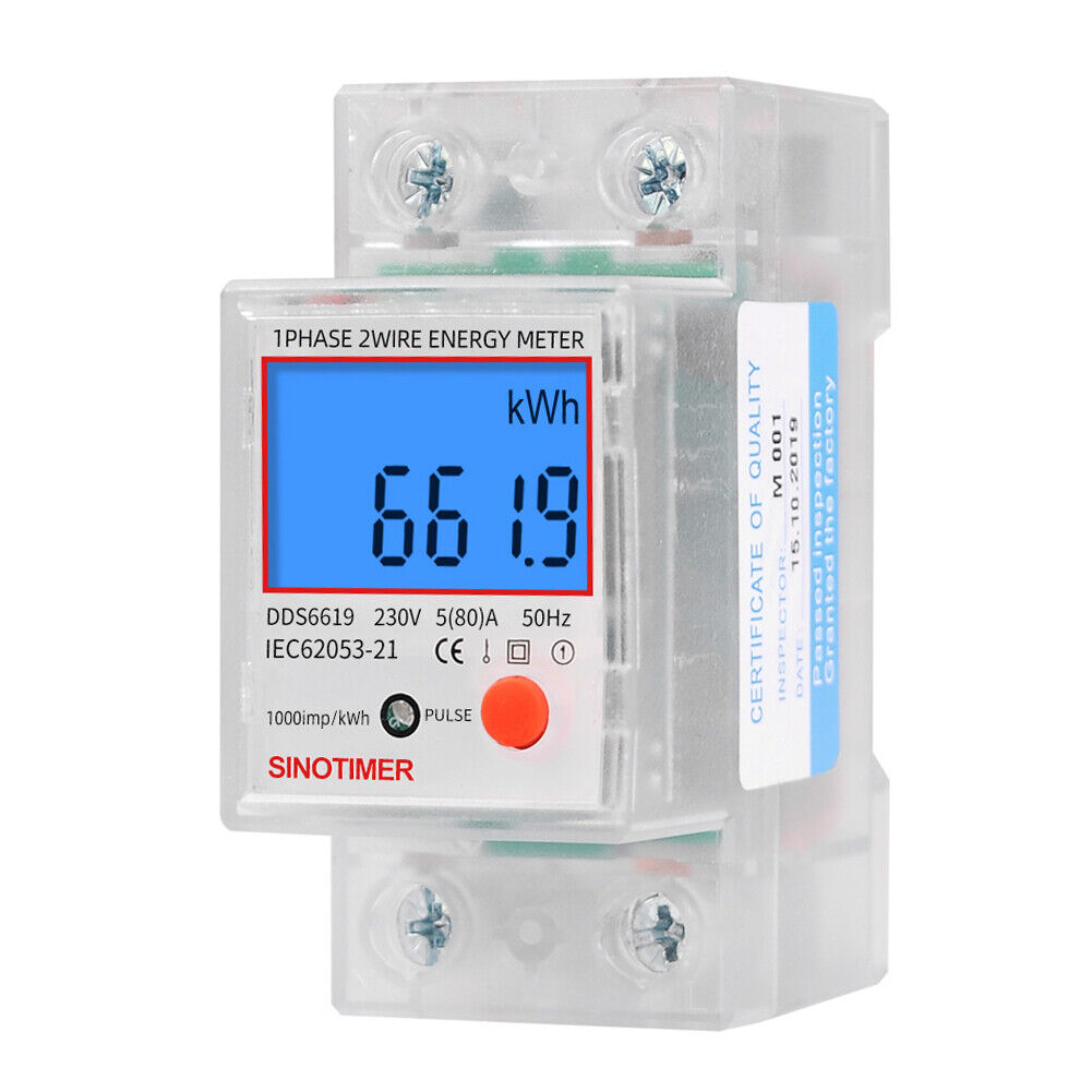 Din Rail Single Phase LCD Digital Power Consumption Energy Electric Meter