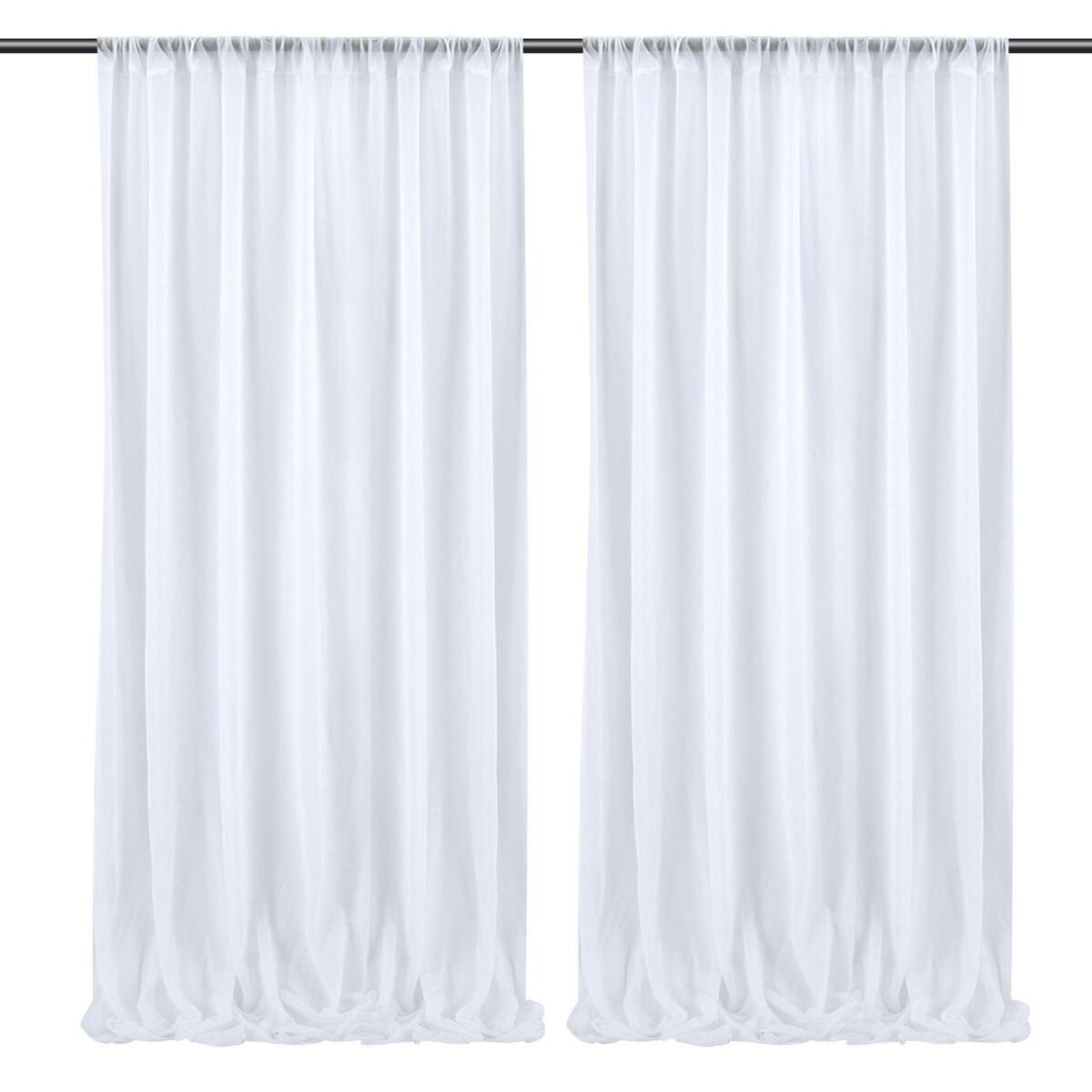 1.5x2.15M White Curtain Backdrop Panels Background Decoration for Party
