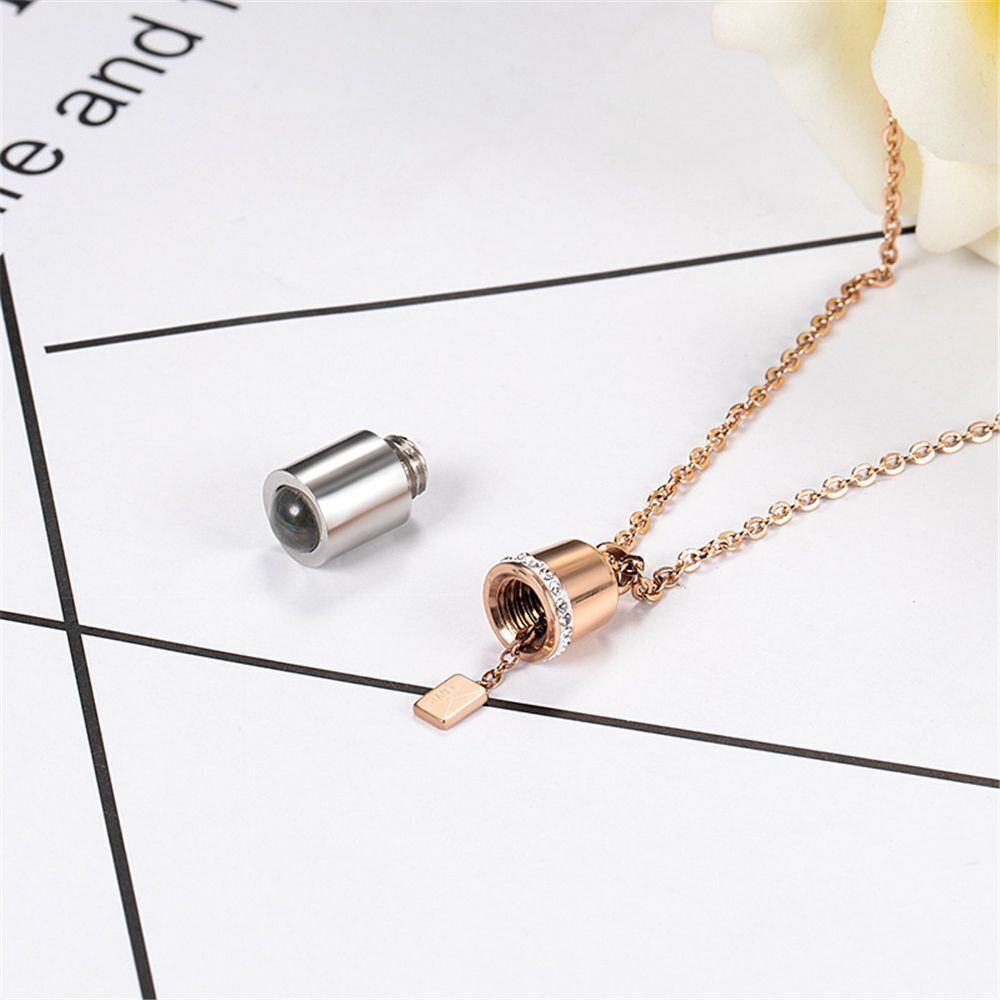 Memory Chain Necklace I Love You Capsule Projection Pendant 100 Languages