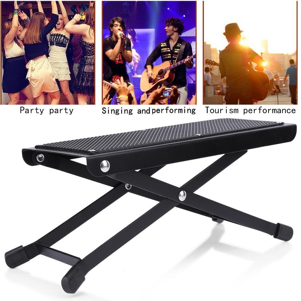 Anti-Slip Guitar Foot Rest Stool Guitar Pedal 4 Adjustable Height Levels