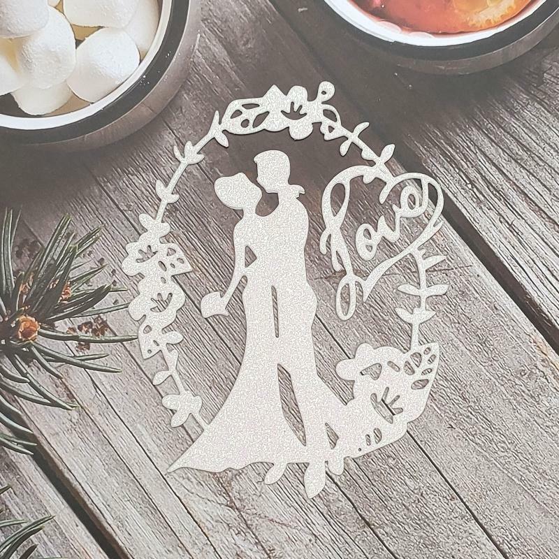 Wedding Couple Love Wreath Metal Cutting Dies Stencil DIY Scrapbooking Template