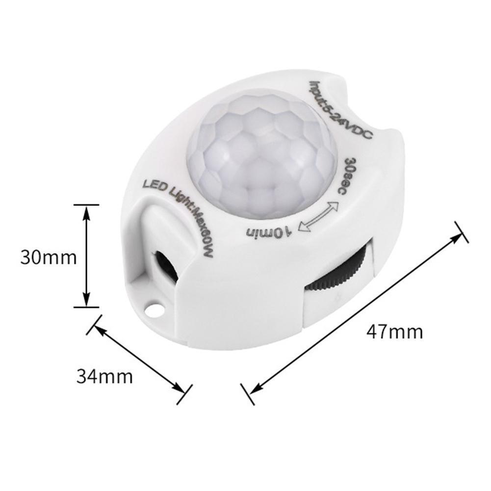 DC 5-24V 3A PIR Motion Sensor Switch for Closet Cabinet LED Strip Light