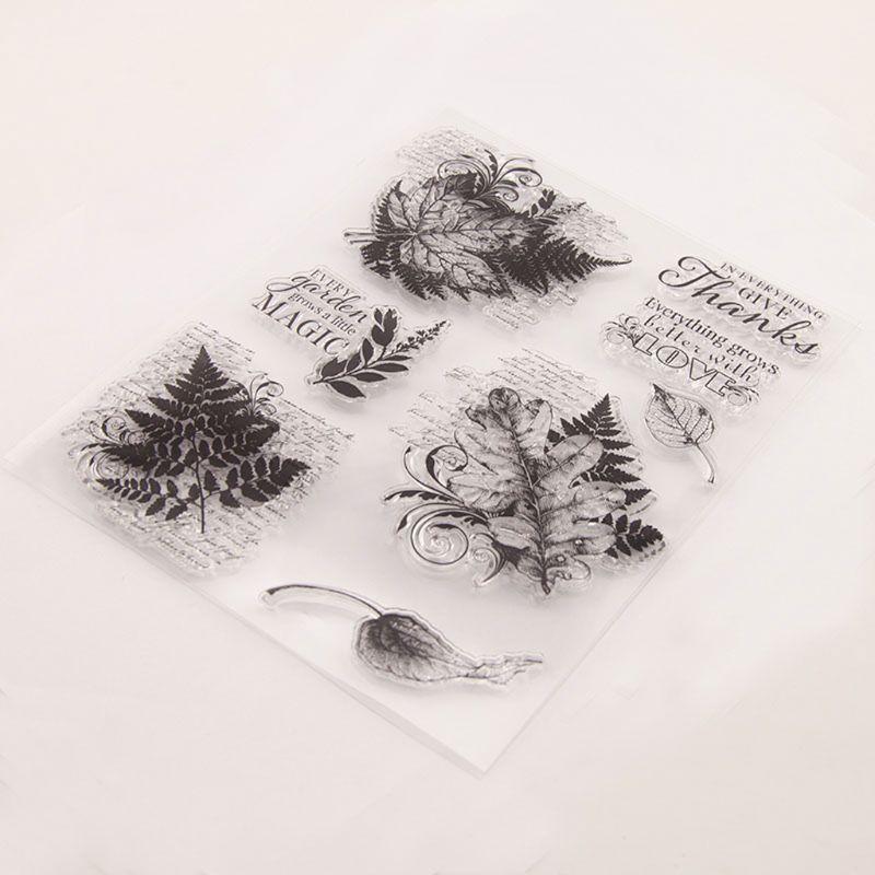 Leaf Leaves Silicone Clear Seal Stamp DIY Scrapbooking Embossing Photo Album Art