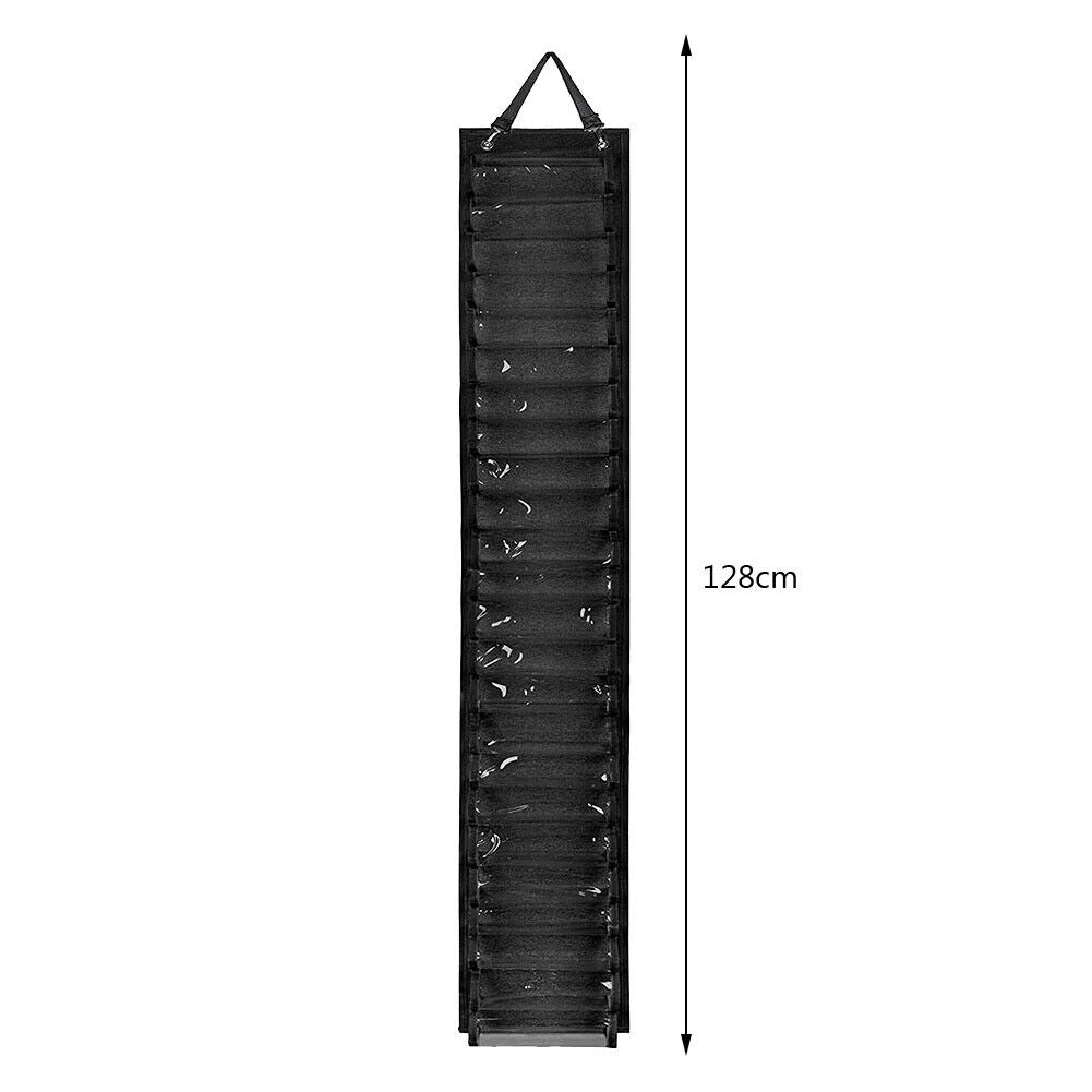 Vinyl Roll Holder 24 Grids Vinyl Organizer Wall Door Hanging Bag (Black)